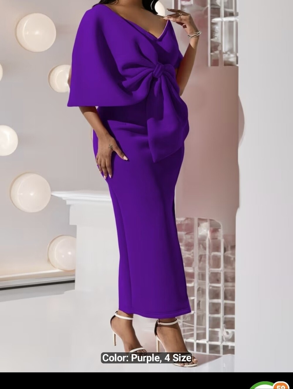 Elegant Purple Off-Shoulder Sheath Dress